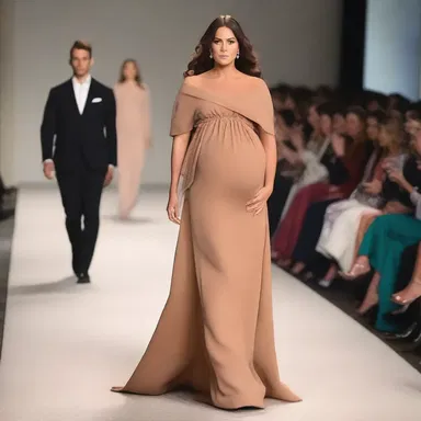 The primigravida walked confidently down the runway, showcasing her baby bump in a stylish maternity gown.