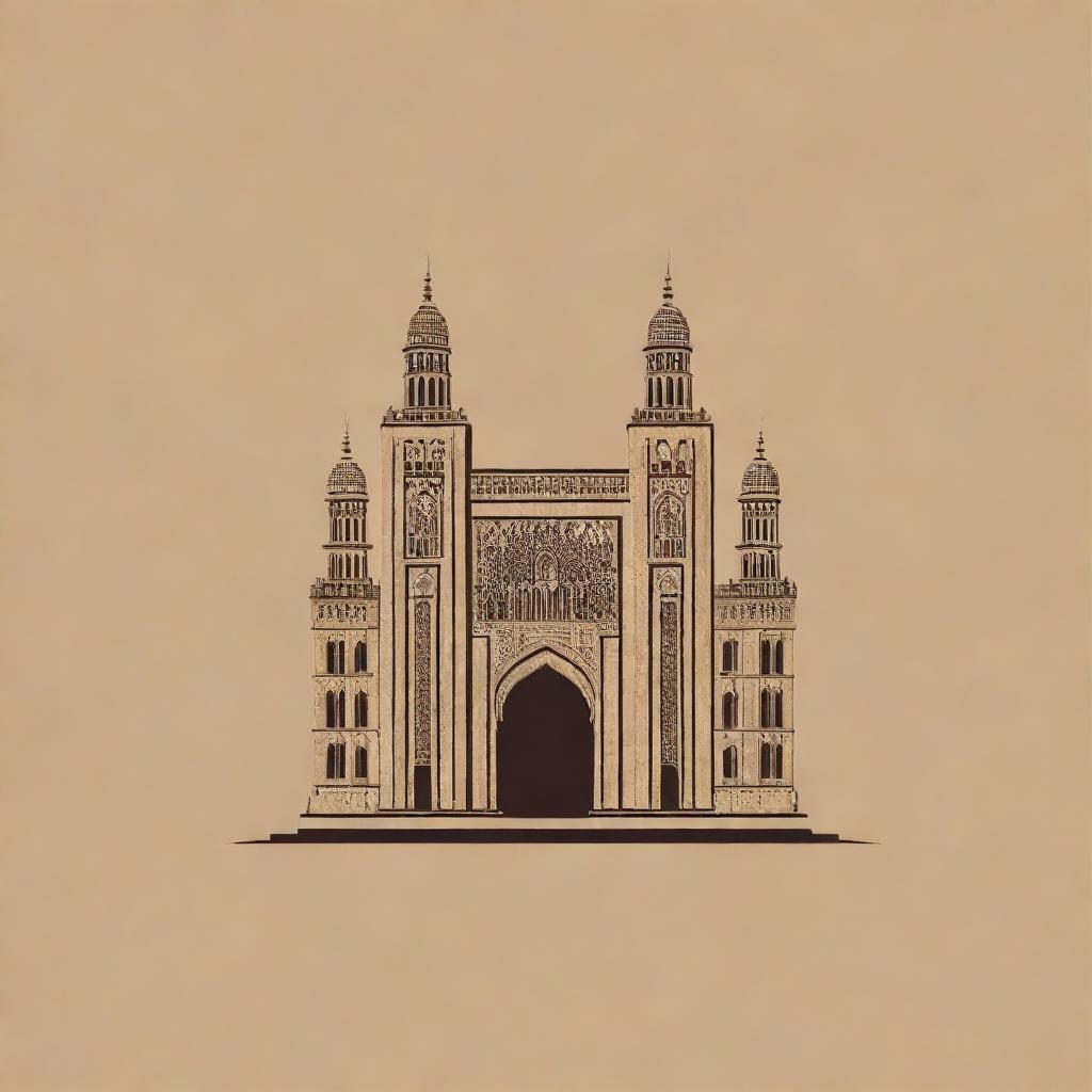 Design a logo incorporating a letter 'H' shaped as the iconic Yemeni 'Dar Al-Hajar' building.