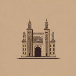 Design a logo incorporating a letter 'H' shaped as the iconic Yemeni 'Dar Al-Hajar' building.