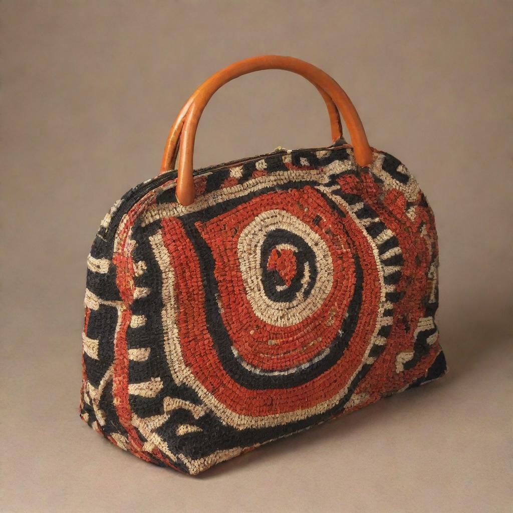 A Nigerian handmade bag featuring distinctive Igbo cultural designs