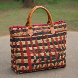 A Nigerian handmade bag featuring distinctive Igbo cultural designs