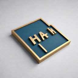 Design a three-dimensional rectangular logo with the word 'HARIR'. The design should embody elegance and uniqueness.