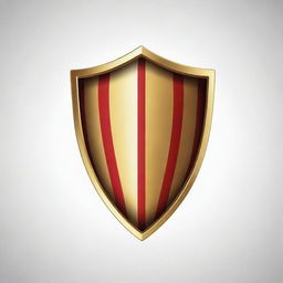 Design a logo featuring a golden and red striped shield with a white background on the inside.