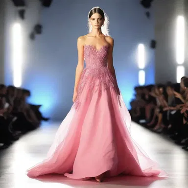 She walked down the runway in a fluster, unsure if her dress would hold up under the bright lights.