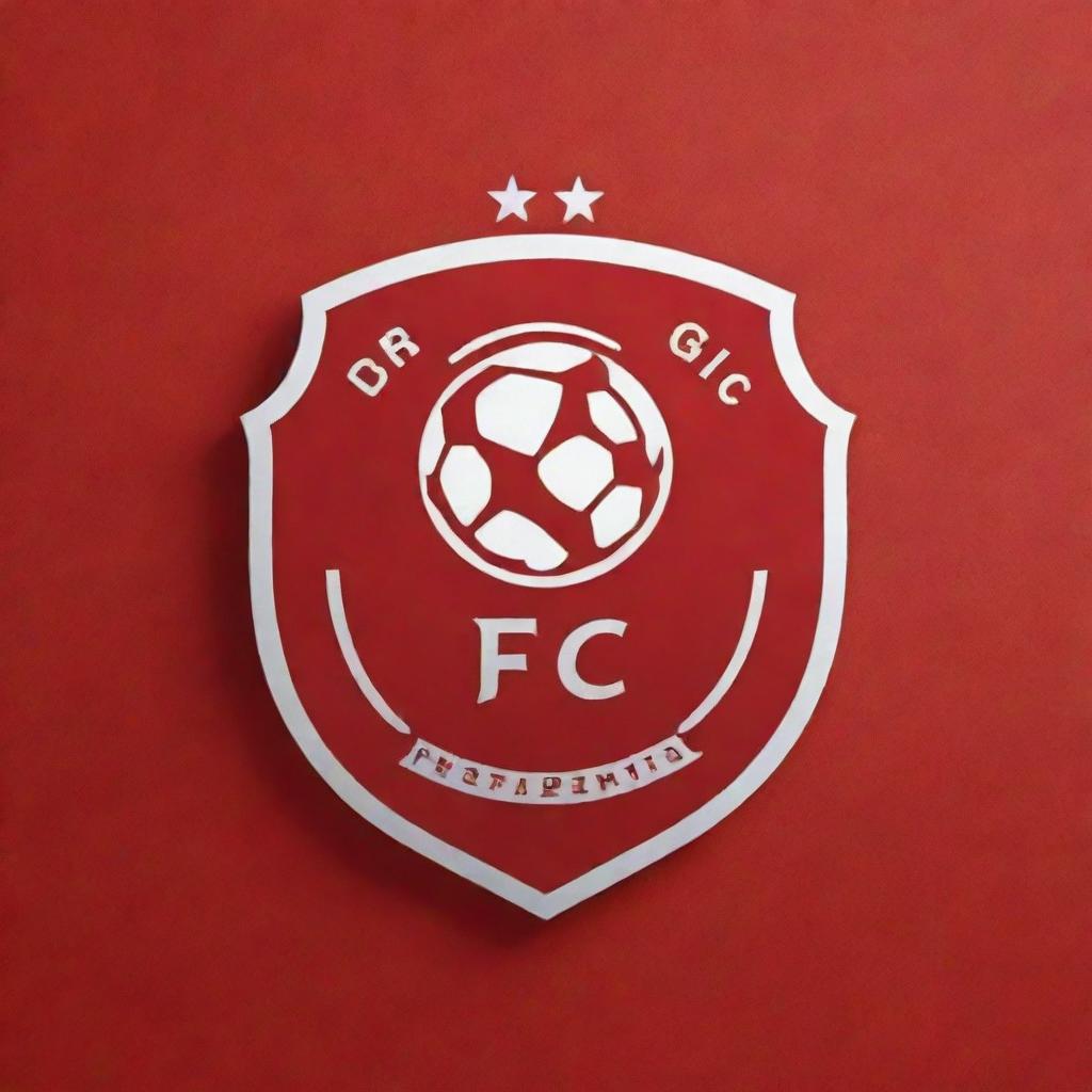 Design a logo on a red wall for a unique football club