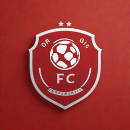 Design a logo on a red wall for a unique football club