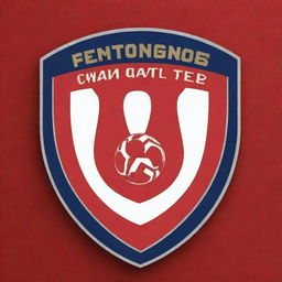 Design a logo on a red wall for a unique football club