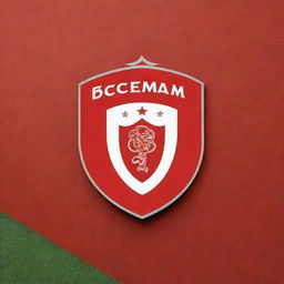 Design a logo on a red wall for a unique football club