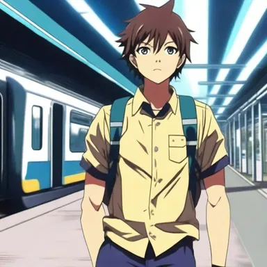 The protagonist in the anime series was dyspneic after running a long distance to catch the train.