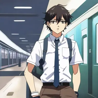 The protagonist in the anime series was dyspneic after running a long distance to catch the train.