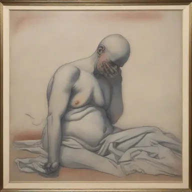 The painting depicted a dyspneic figure struggling to breathe, symbolizing the artist's personal struggle with a respiratory condition.