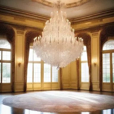 The chandelier in the grand ballroom added a touch of opulence with its twinkling crystals that reflected light in all directions.