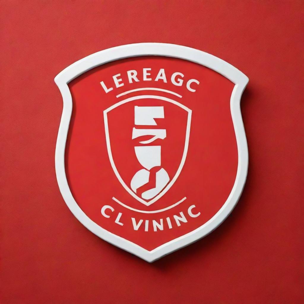 Design a logo for a private football club featured on a bright red wall.