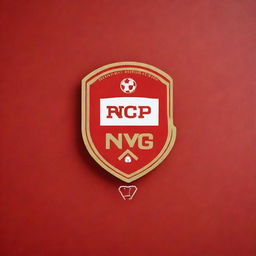 Design a logo for a private football club featured on a bright red wall.