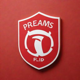 Design a logo for a private football club featured on a bright red wall.