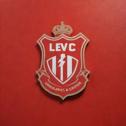 Design a logo for a private football club featured on a bright red wall.
