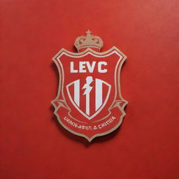 Design a logo for a private football club featured on a bright red wall.