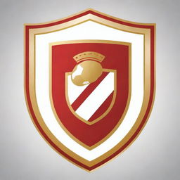 Design a red, golden, and white football club emblem shield.