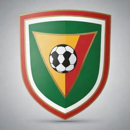 Design a red, gold, white, and green football club emblem shield