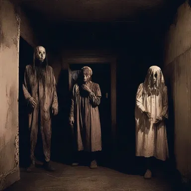 The dark and eerie atmosphere of the haunted house filled the characters with uneasiness.