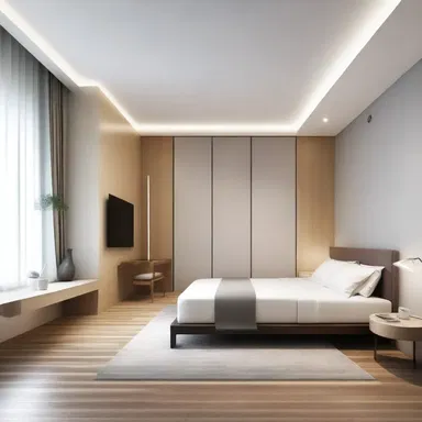 The minimalist design of the room created a sense of uneasiness due to its lack of warmth and comfort.