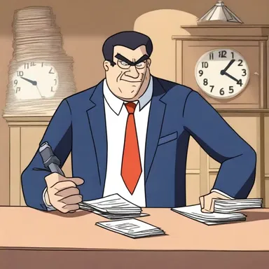In the animated series, the antagonist finds a clever way to perform derogation of the law by exploiting a legal loophole.