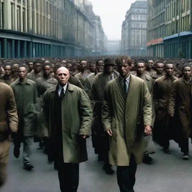 The horror movie portrays a dystopian society where the ruling class exercises derogation of laws at the expense of the oppressed citizens.
