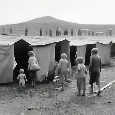 During the Great Depression, many families became roofless due to the economic crisis and were forced to live in makeshift shelters.