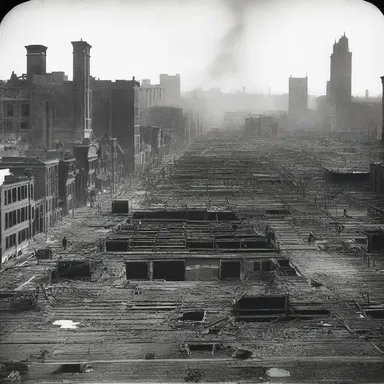 During the Great Chicago Fire in 1871, many buildings were left roofless after being destroyed by the massive fire.