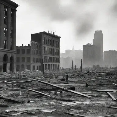During the Great Chicago Fire in 1871, many buildings were left roofless after being destroyed by the massive fire.