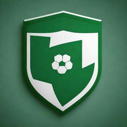 Design a blank football club emblem shield with green and white colors