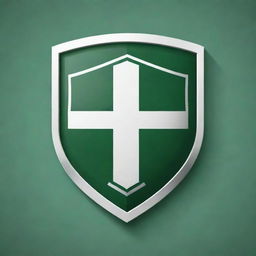 Design a blank football club emblem shield with green and white colors