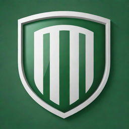 Design a blank football club emblem shield in green and white colors.