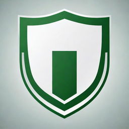 Design a blank football club emblem shield in green and white colors.