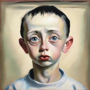The artist skillfully depicted a cross-eyed subject in their painting.