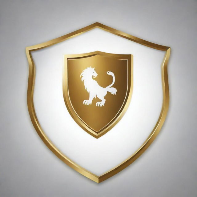 Design a golden and white football club shield logo.