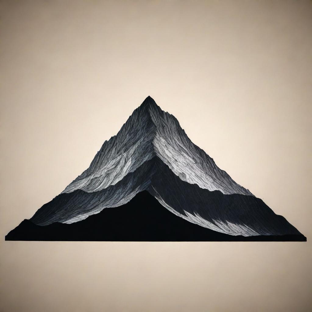 A silhouette of a mountain, rendered as an intricate art piece