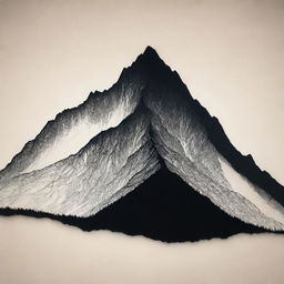 A silhouette of a mountain, rendered as an intricate art piece