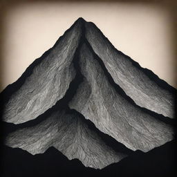 A silhouette of a mountain, rendered as an intricate art piece