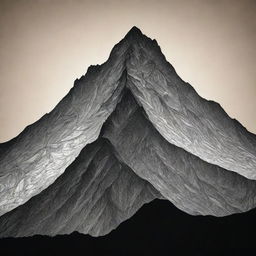 A silhouette of a mountain, rendered as an intricate art piece