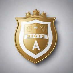 A golden and white football club crest shield design