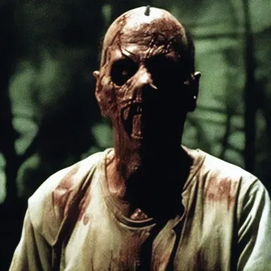 The horror movie featured an armed serial killer who stalked innocent victims in the dark.