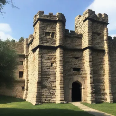 The medieval castle had thick stone walls and narrow windows, creating an armed aesthetic.