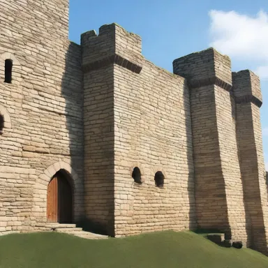 The medieval castle had thick stone walls and narrow windows, creating an armed aesthetic.