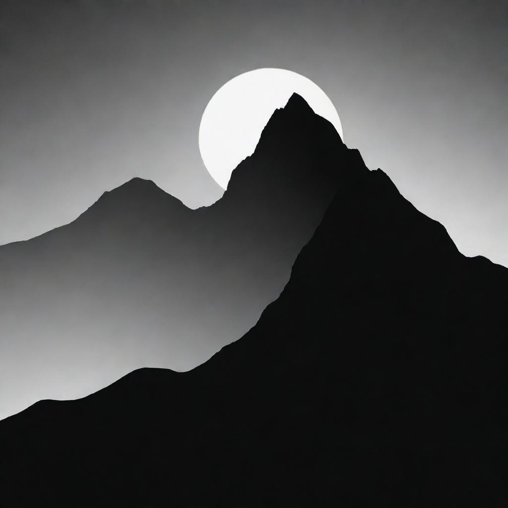 Silhouette of a mountain, stylized as a piece of abstract art