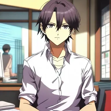 The blate protagonist of the anime series often hides in the background and avoids drawing attention to himself.
