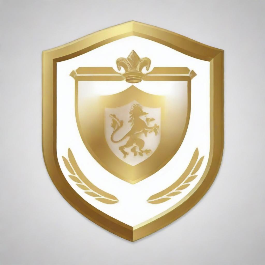 Design a gold and white football club crest shield.