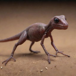 A unique creature born from the combination of ant and dinosaur genetics resulting in a miniaturized dinosaur with ant-like features.