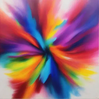 The artist created an abstract painting that depicted vibrant colors blending together like ionized particles.