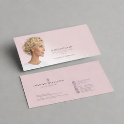 Create the design for a hair consultant service business card, featuring elegant and professional elements. Replace the phone number with a placeholder.